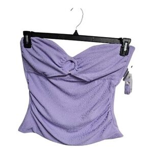 Liz Claiborne Lavender Strapless Twist-Front Swim Top